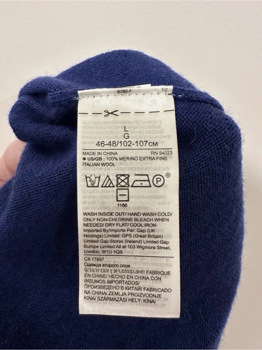 Banana Republic Men's Crewneck Sweater - Italian Merino Wool Mountain Blue L